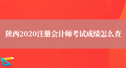 陕西2020注册会计师考试成绩怎么查(图1)