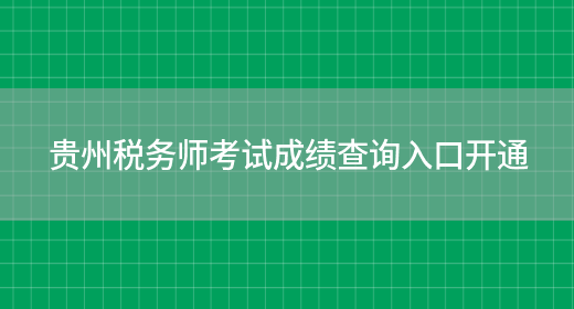 贵州税务师考试成绩查询入口开通(图1)