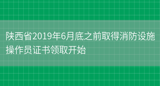 陕西省2019年6月底之前取得消防设施操作员证书领取开始(图1)