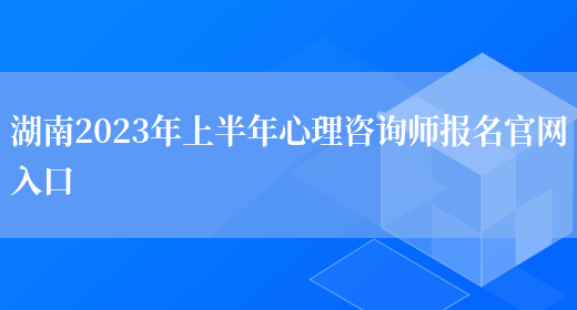 湖南2023年上半年心理咨询师报名官网入口(图1)