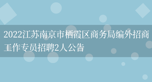 2022江苏南京市栖霞区商务局编外招商工作专员招聘2人公告(图1)