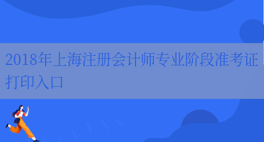 2018年上海注册会计师专业阶段准考证打印入口(图1)