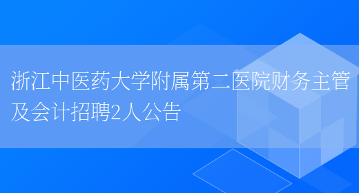 浙江中医药大学附属第二医院财务主管及会计招聘2人公告(图1)