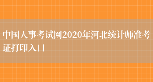 中国人事考试网2020年河北统计师准考证打印入口(图1)
