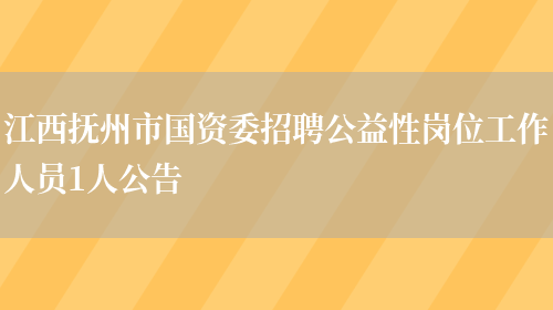 江西抚州市国资委招聘公益性岗位工作人员1人公告(图1)