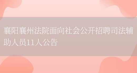 襄阳襄州法院面向社会公开招聘司法辅助人员11人公告(图1)