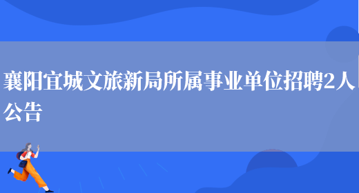 襄阳宜城文旅新局所属事业单位招聘2人公告(图1)