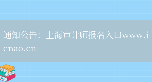 通知公告：上海审计师报名入口www.icnao.cn(图1)