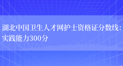 湖北中国卫生人才网护士资格证分数线：实践能力300分(图1)