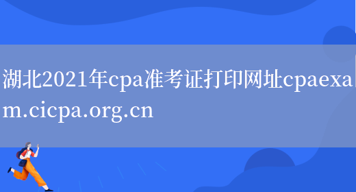 湖北2021年cpa准考证打印网址cpaexam.cicpa.org.cn(图1)