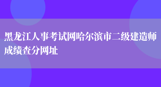 黑龙江人事考试网哈尔滨市二级建造师成绩查分网址(图1)