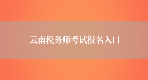 云南税务师考试报名入口(图1)