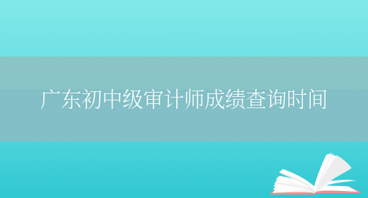 广东初中级审计师成绩查询时间(图1)