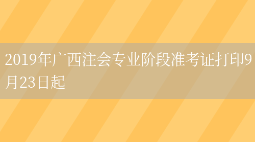 2019年广西注会专业阶段准考证打印9月23日起(图1)