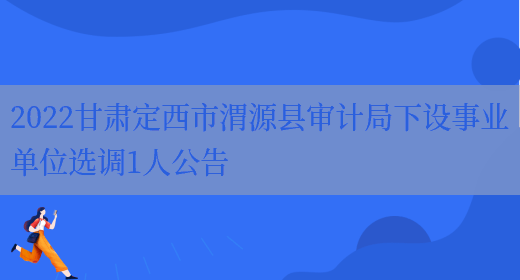 2022甘肃定西市渭源县审计局下设事业单位选调1人公告(图1)