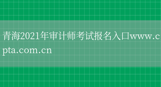 青海2021年审计师考试报名入口www.cpta.com.cn(图1)