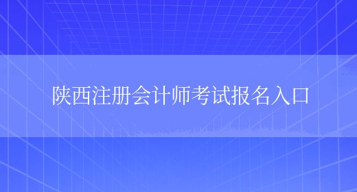陕西注册会计师考试报名入口(图1)