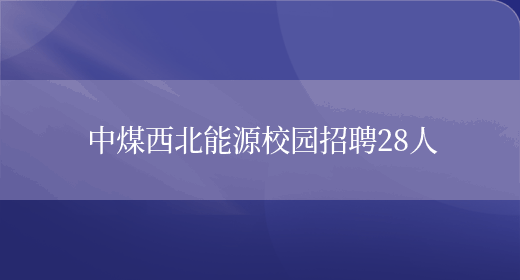 中煤西北能源校园招聘28人(图1)