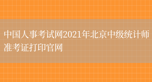 中国人事考试网2021年北京中级统计师准考证打印官网(图1)