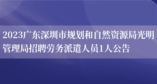 2023广东深圳市规划和自然资源局光明管理局招聘劳务派遣人员1人公告(图1)