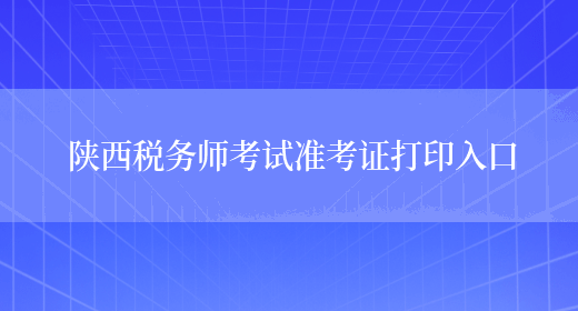 陕西税务师考试准考证打印入口(图1)