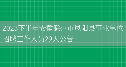 2023下半年安徽滁州市凤阳县事业单位招聘工作人员29人公告  (图1)