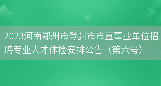 2023河南郑州市登封市市直事业单位招聘专业人才体检安排公告（第六号）(图1)