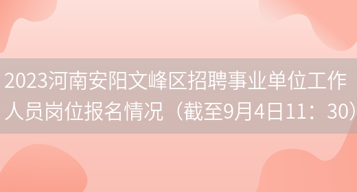 2023河南安阳文峰区招聘事业单位工作人员岗位报名情况（截至9月4日11：30）(图1)