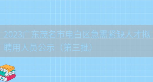 2023广东茂名市电白区急需紧缺人才拟聘用人员公示（第三批）(图1)