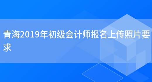 青海2019年初级会计师报名上传照片要求(图1)