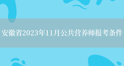 安徽省2023年11月公共营养师报考条件(图1)