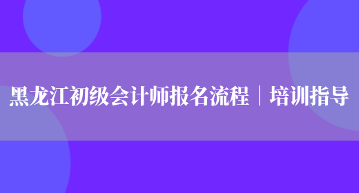 黑龙江初级会计师报名流程｜培训指导(图1)